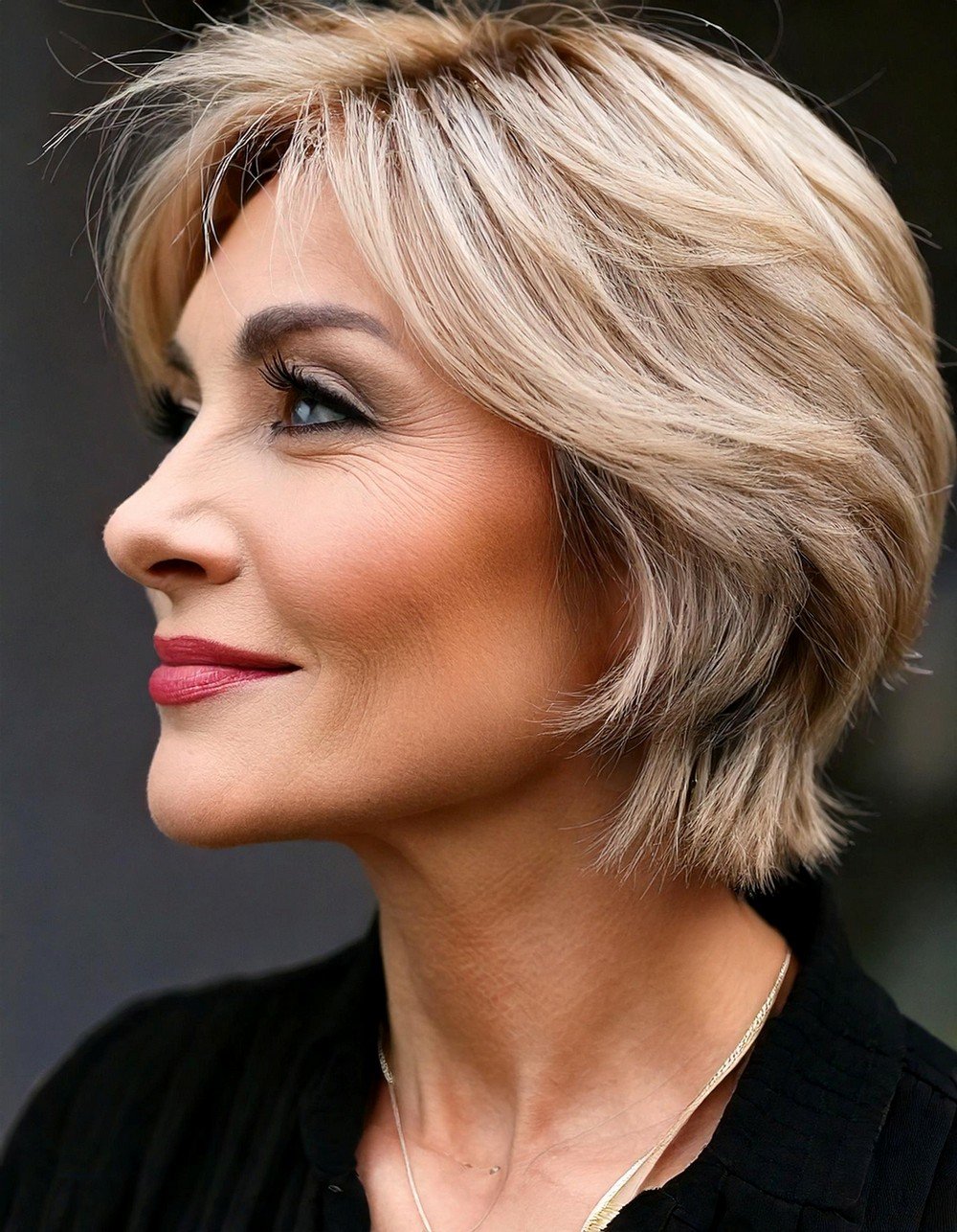 Ash Blonde Feathered Cut