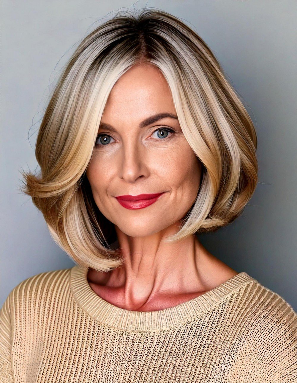 Classic Blonde Bob with Subtle Layers