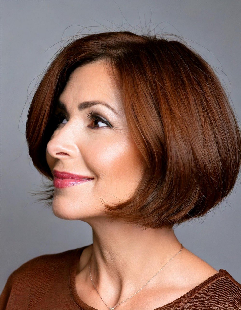 Classic French Bob in Chestnut Brown