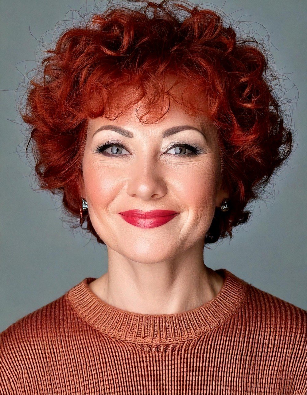 Copper-Toned Curly Pixie
