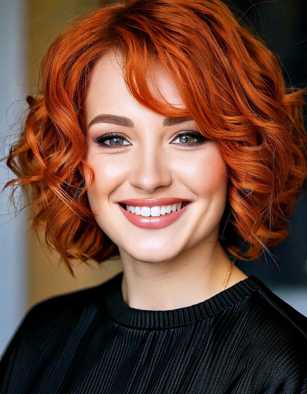 Curly Shag with Copper Tones