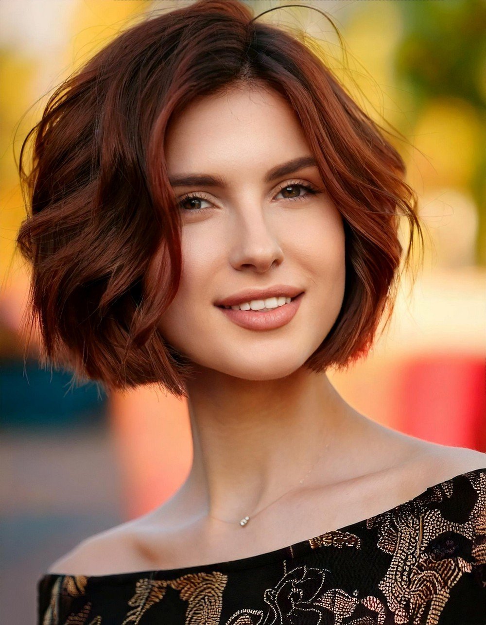Easy Maintenance Short Bob with Chestnut Brown