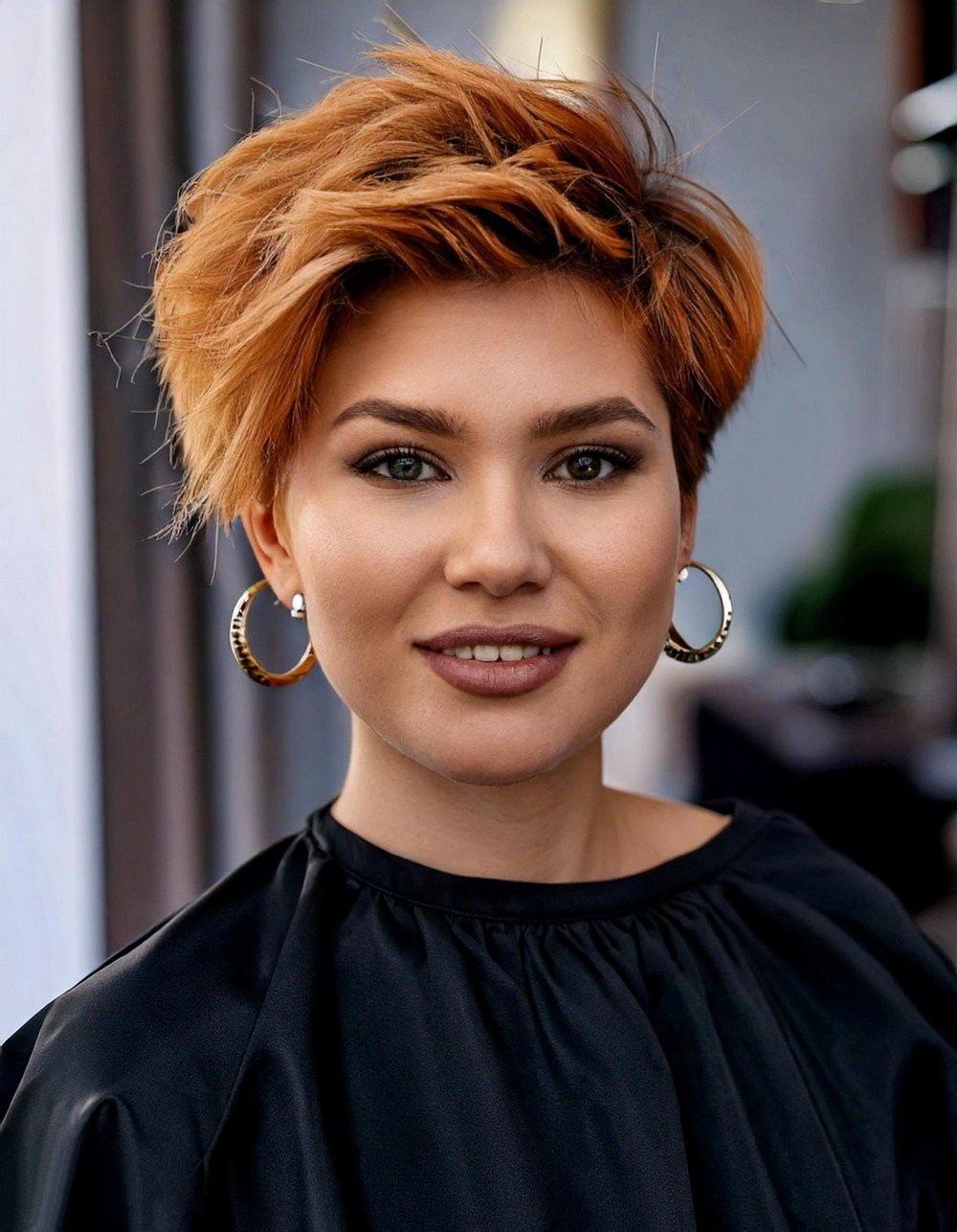 Frizzy Hair Pixie with Rose Gold Tips