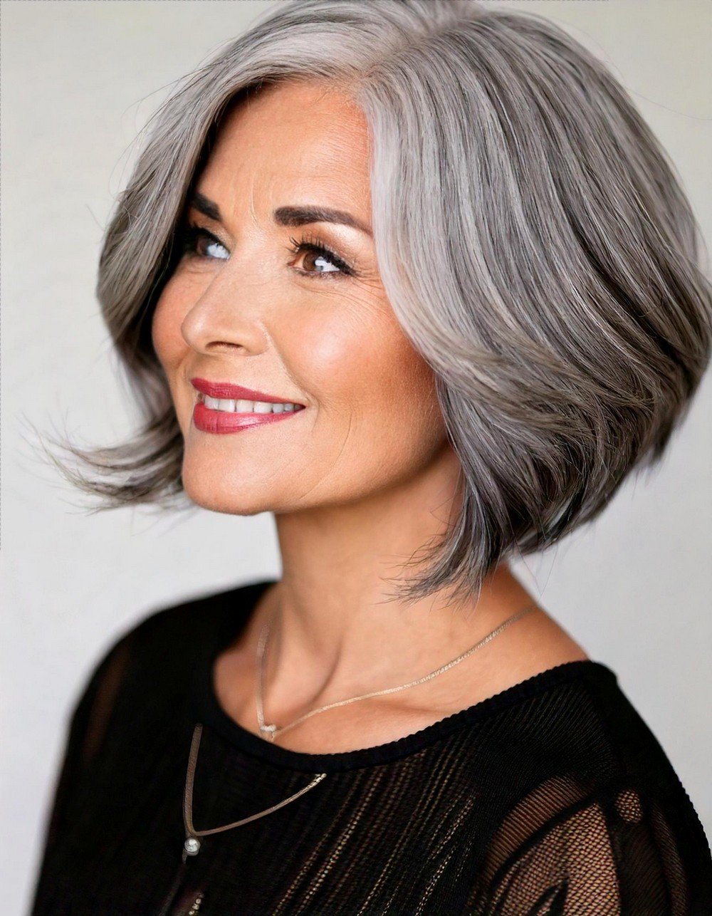 Inverted Bob with Silver Ombre
