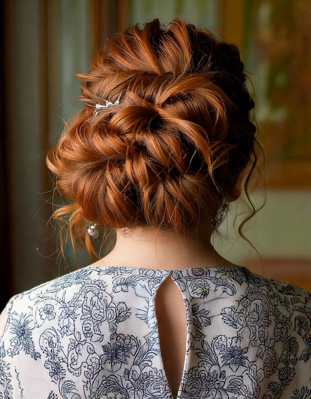 Medium Curly Updo for Weddings