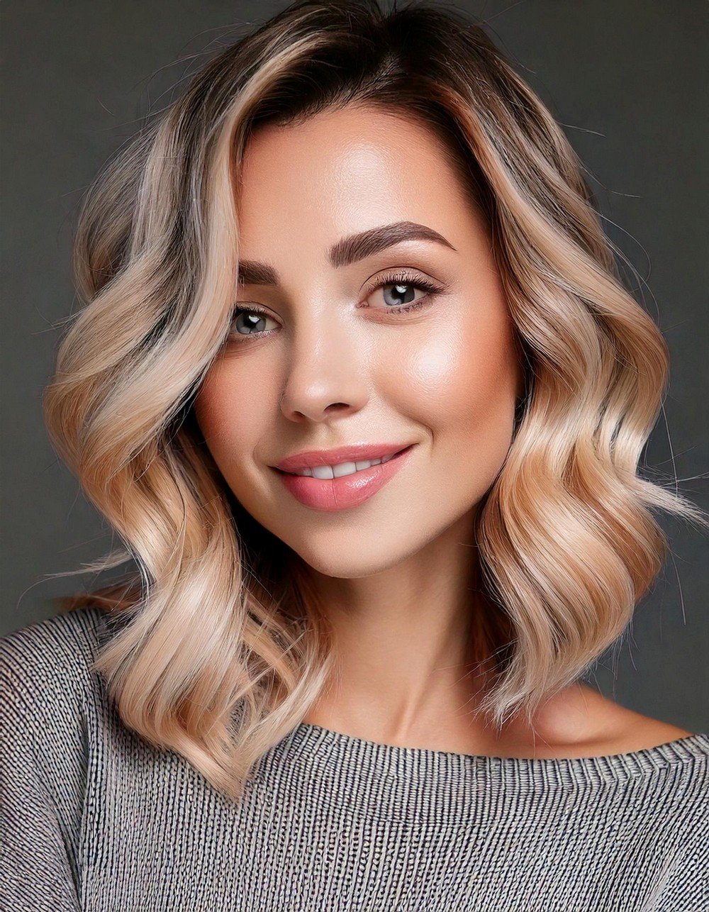 Medium Length Lob with Ash Blonde