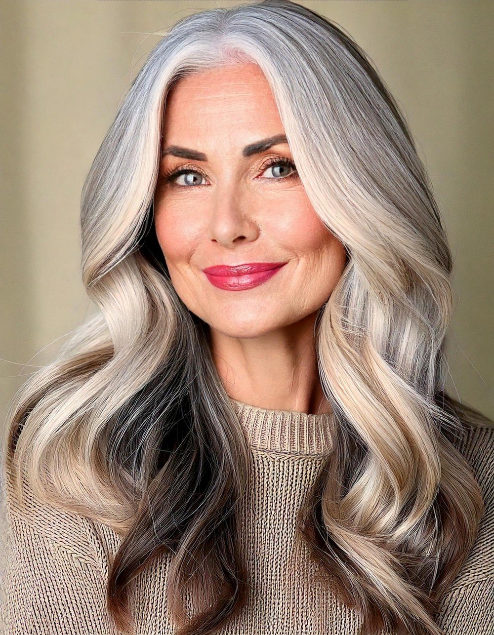 Silver Siren Layers with Curtain Bangs