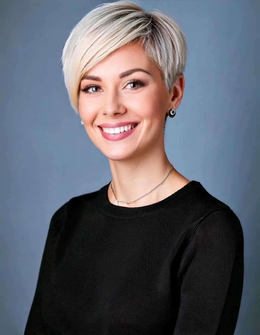 Sleek Platinum Pixie for Fine Thinning Hair