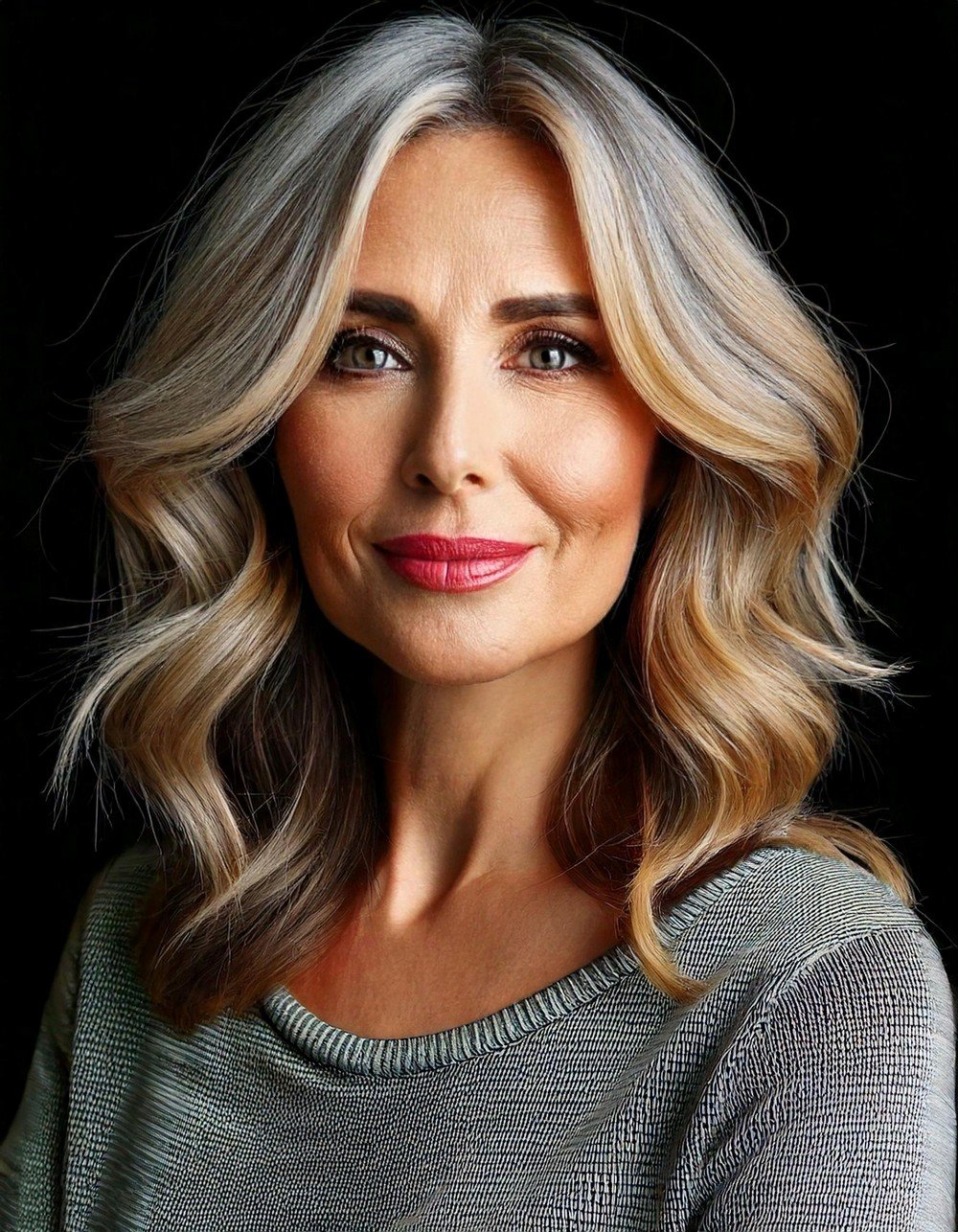 Textured Lob with Balayage Highlights