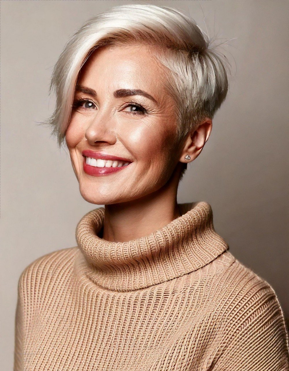 White Blonde Pixie with Undercut