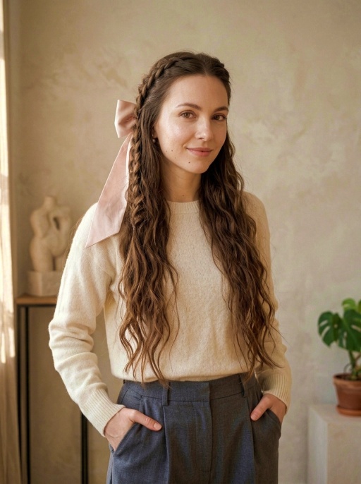 Floating Ribbon Hair Styling