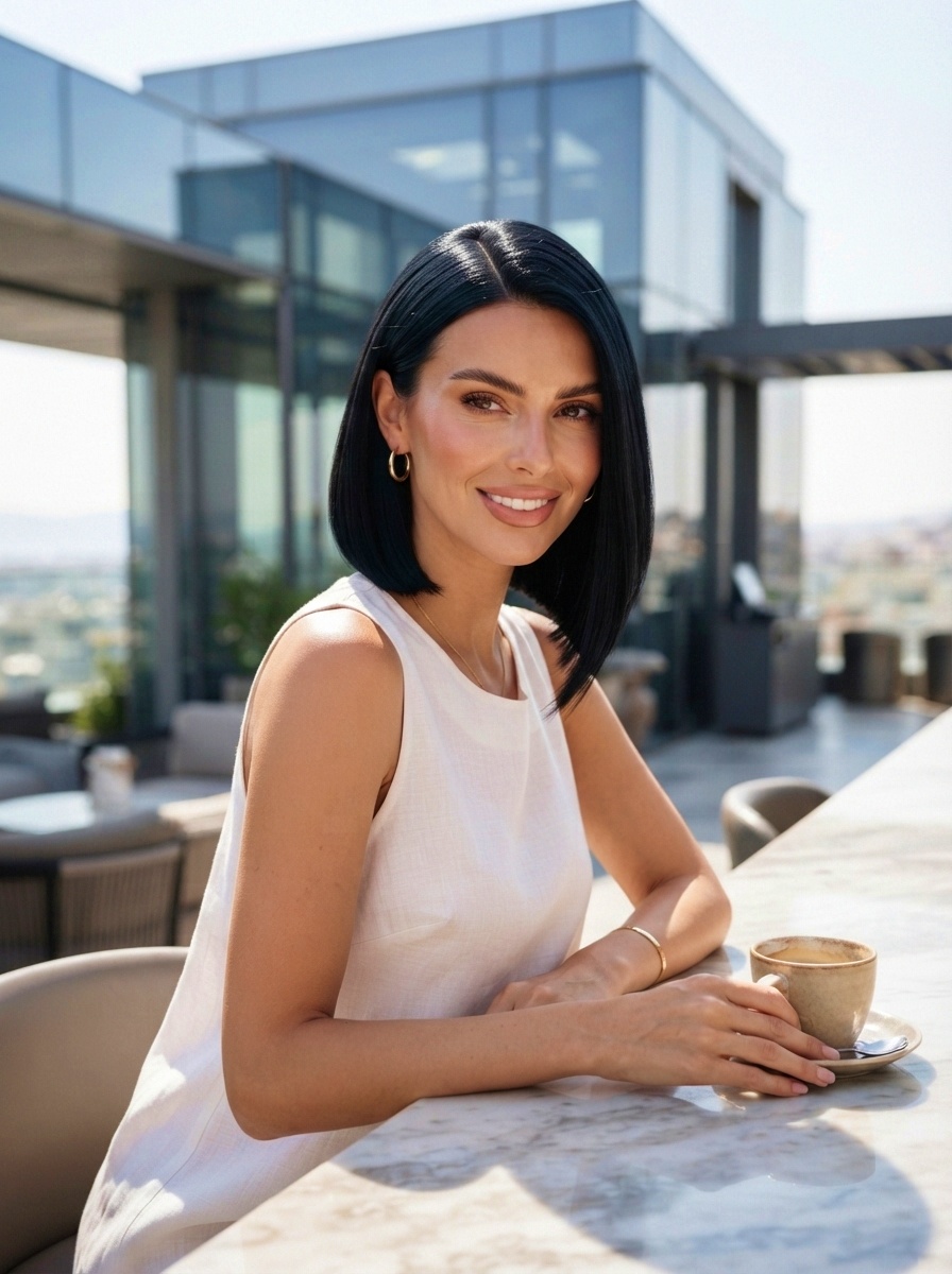 Asymmetrical Bob Short Hairstyle for Summer