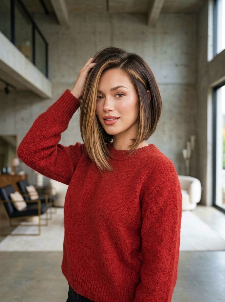 Asymmetrical Short Layered Hairstyle for Women