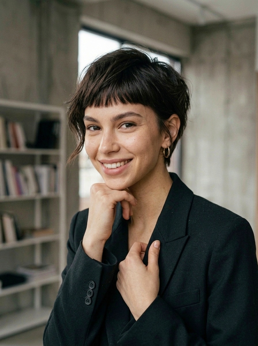 Bixie Cut with Micro Fringe