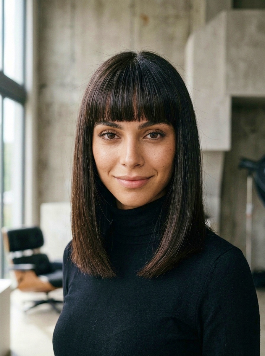 Bold Blunt Cut with Fringe