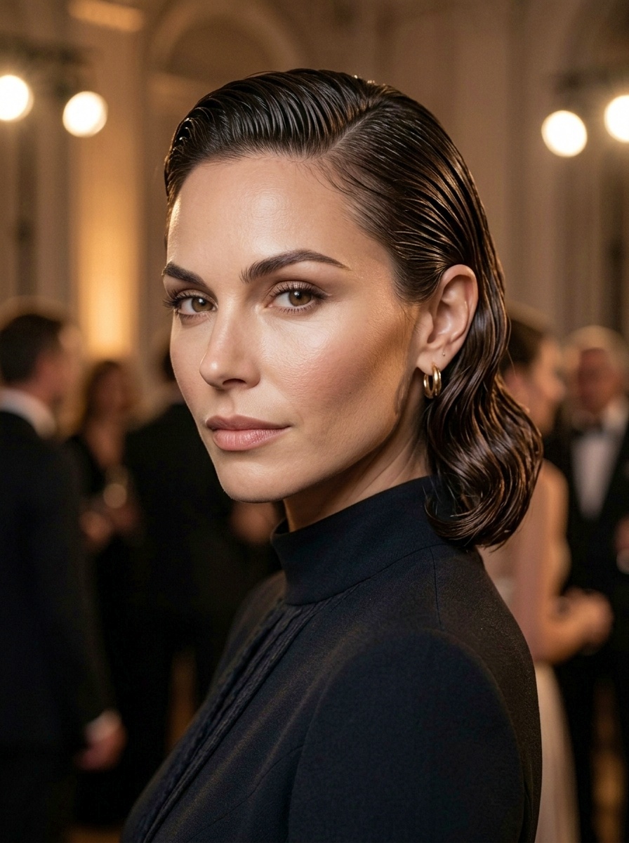 Wet-Look Couture Hairstyle