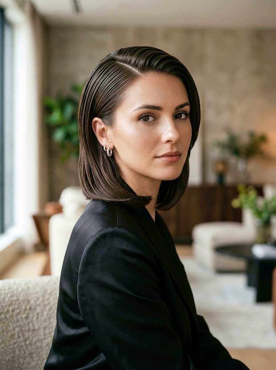 Wet Look Bob Hairstyle