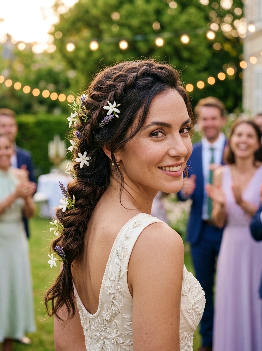 Luxury Floral Braid Hairstyle
