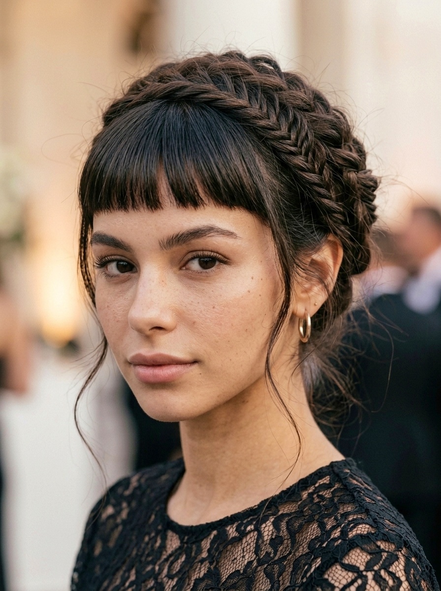 Braided Updo with Micro Fringe