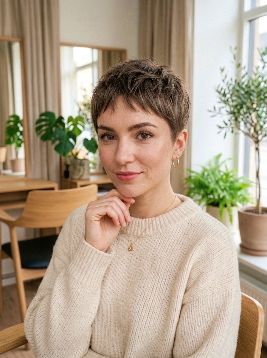 Cropped Pixie with Wispy Bangs