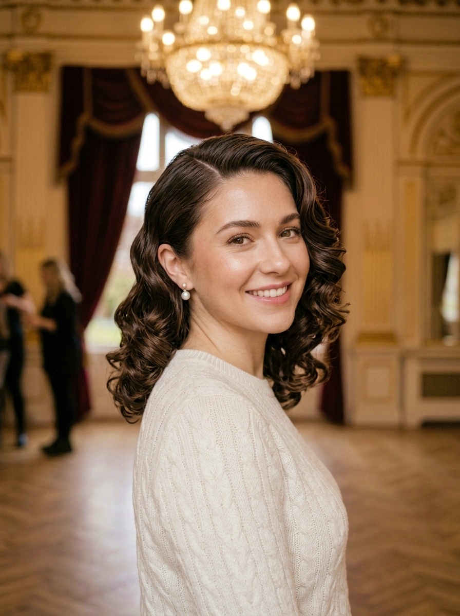 Vintage Shoulder Length Curly Hairstyle