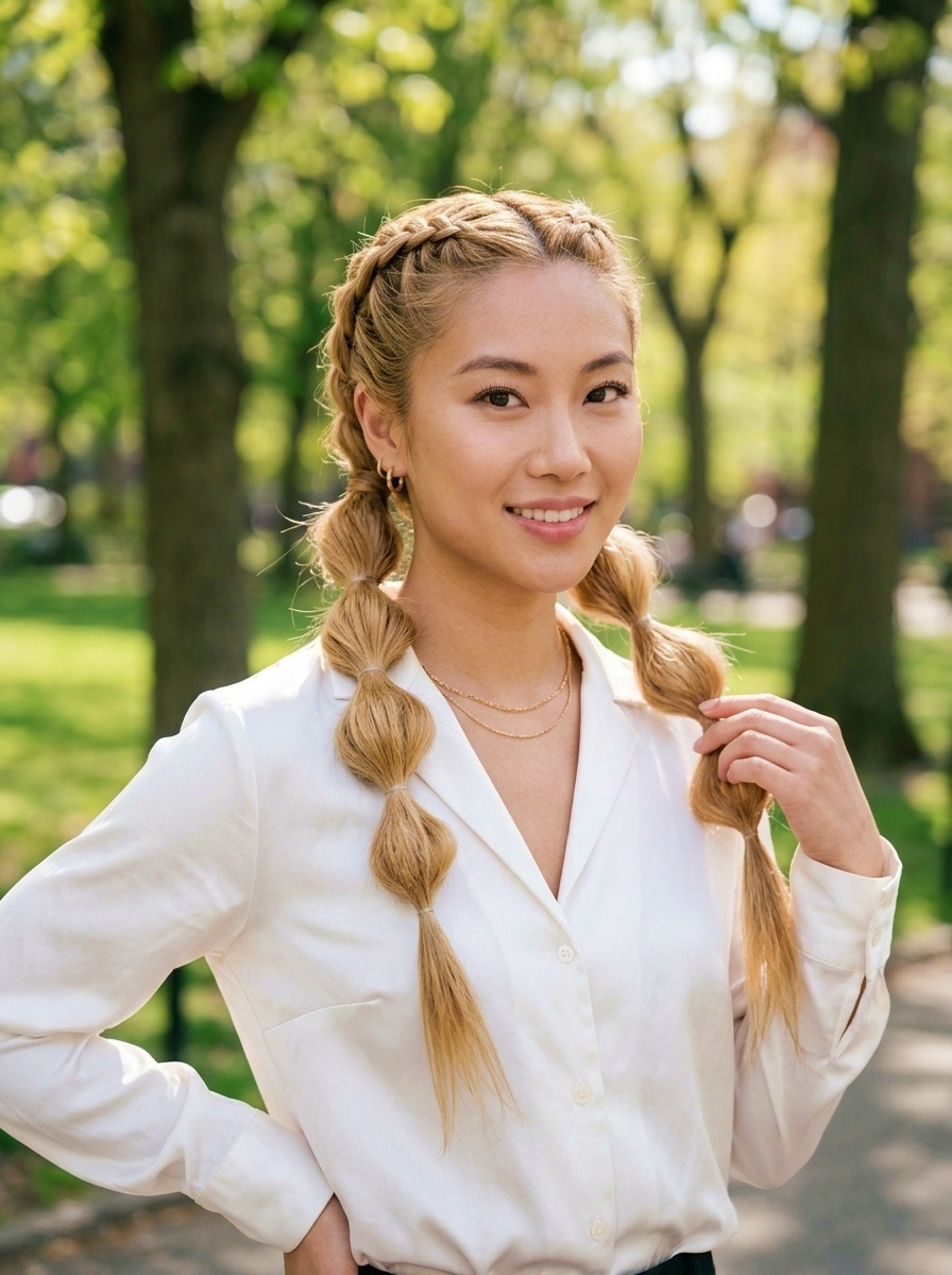 Bubble Ponytail Tutorial with Dutch Braids