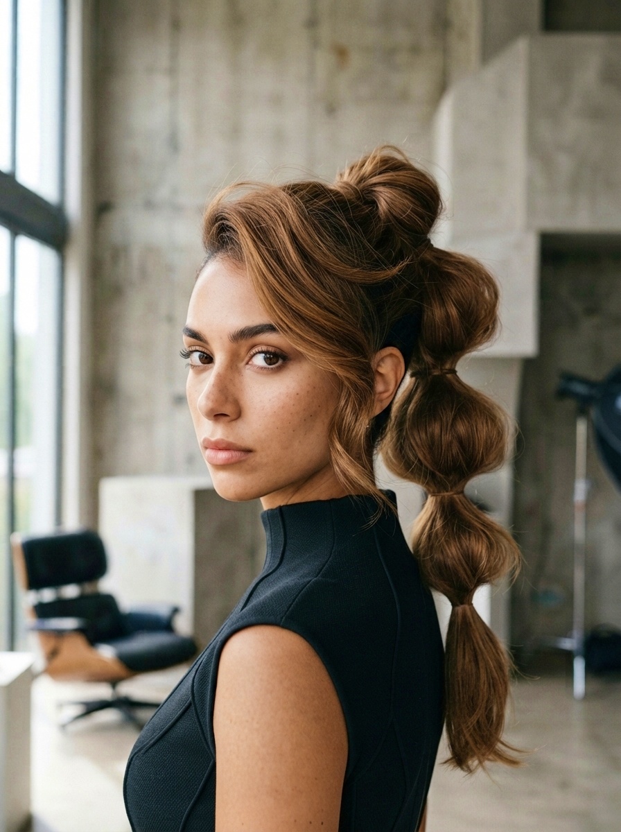 Sculptural Bubble Ponytail
