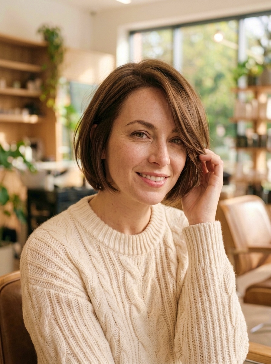 Side-Part Layered Bob