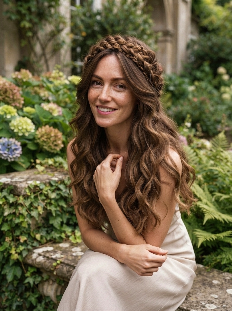 Braided Crown Layered Hair