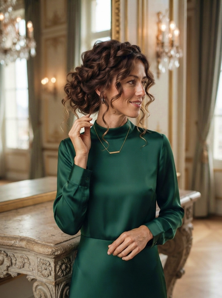Rope Twist Curly Updo