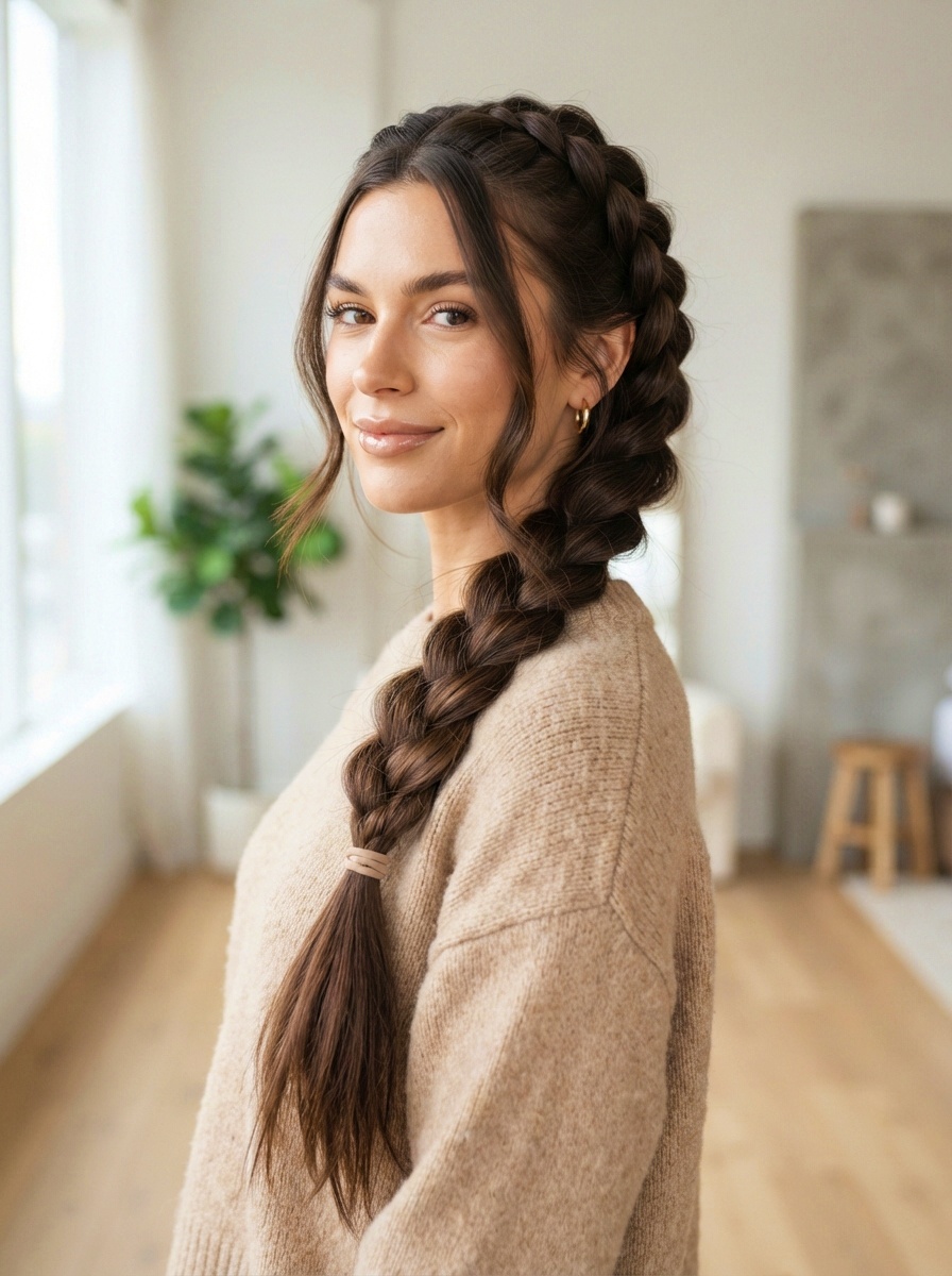 Classic Dutch Braid for Long Hair