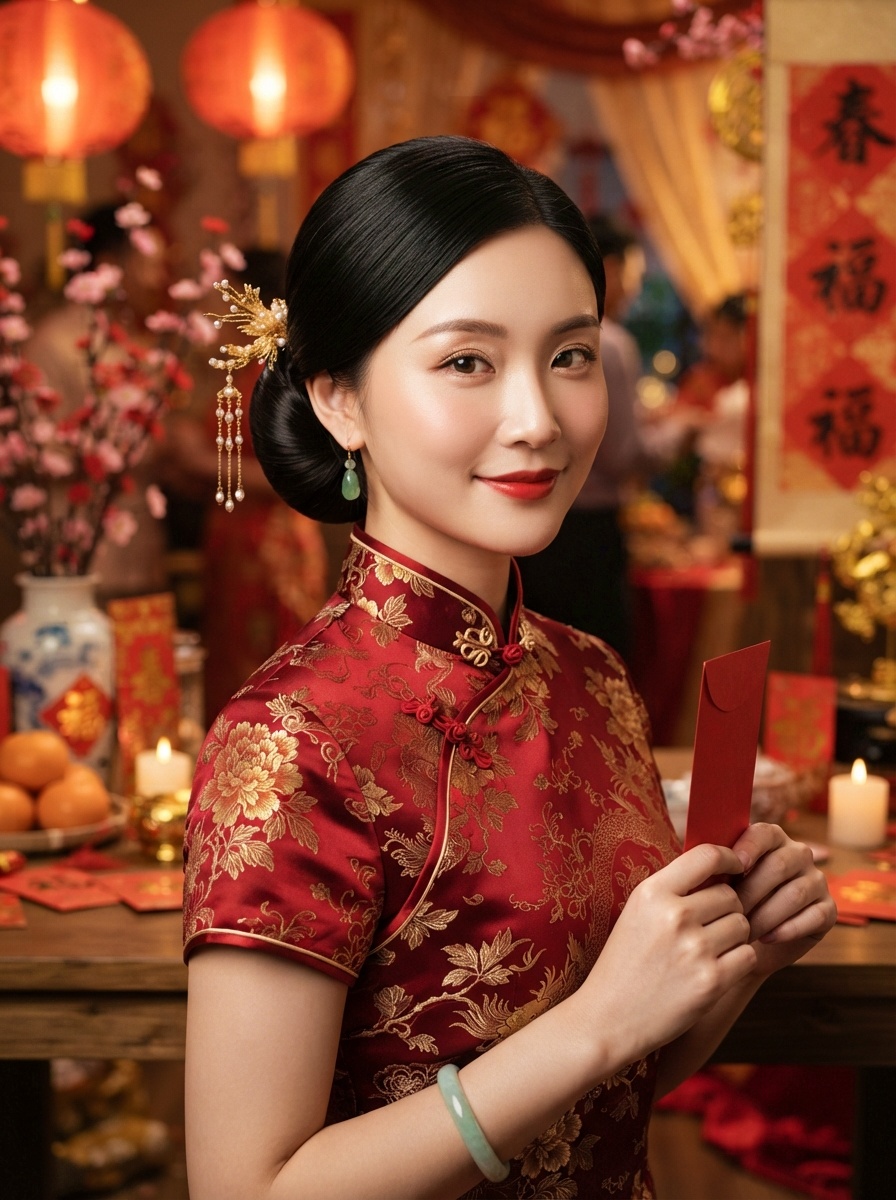 Classic Low Chignon Lunar New Year Elegant Hairstyle