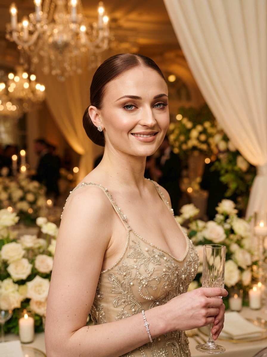 Classic Sleek Low Bun Formal Hairstyle for Engagement Ceremony