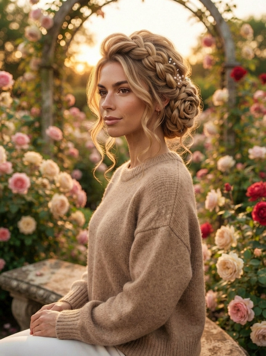 Dutch Braid Crown for Long Hair