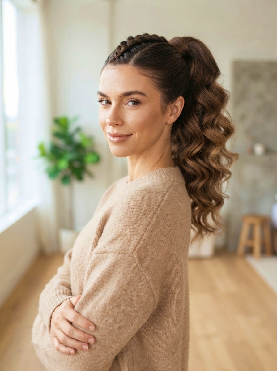 Dutch Braid Ponytail for Long Hair
