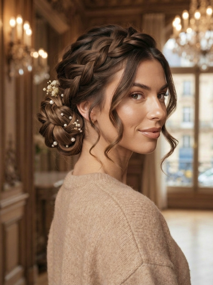 Dutch Braid into a Low Bun for Long Hair