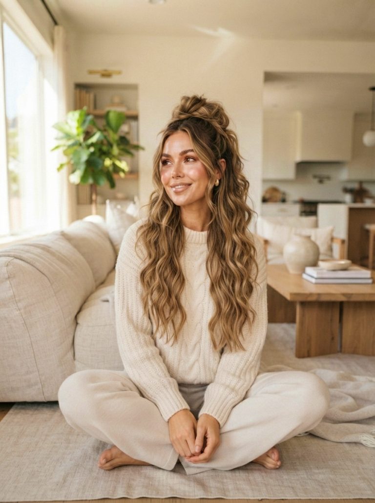 Easy Messy Bun for Extra Long Hair with Textured Volume