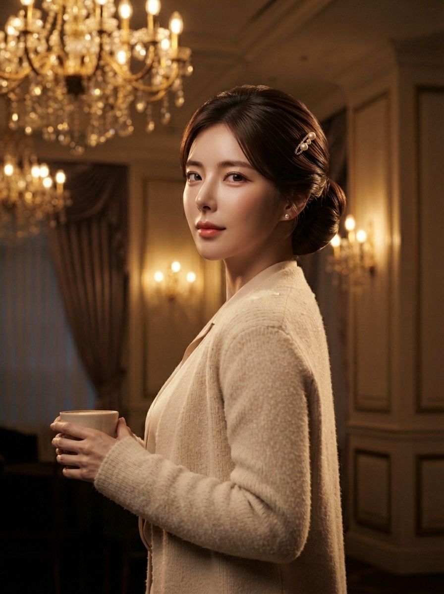 Elegant Korean Low Bun for Evening Events