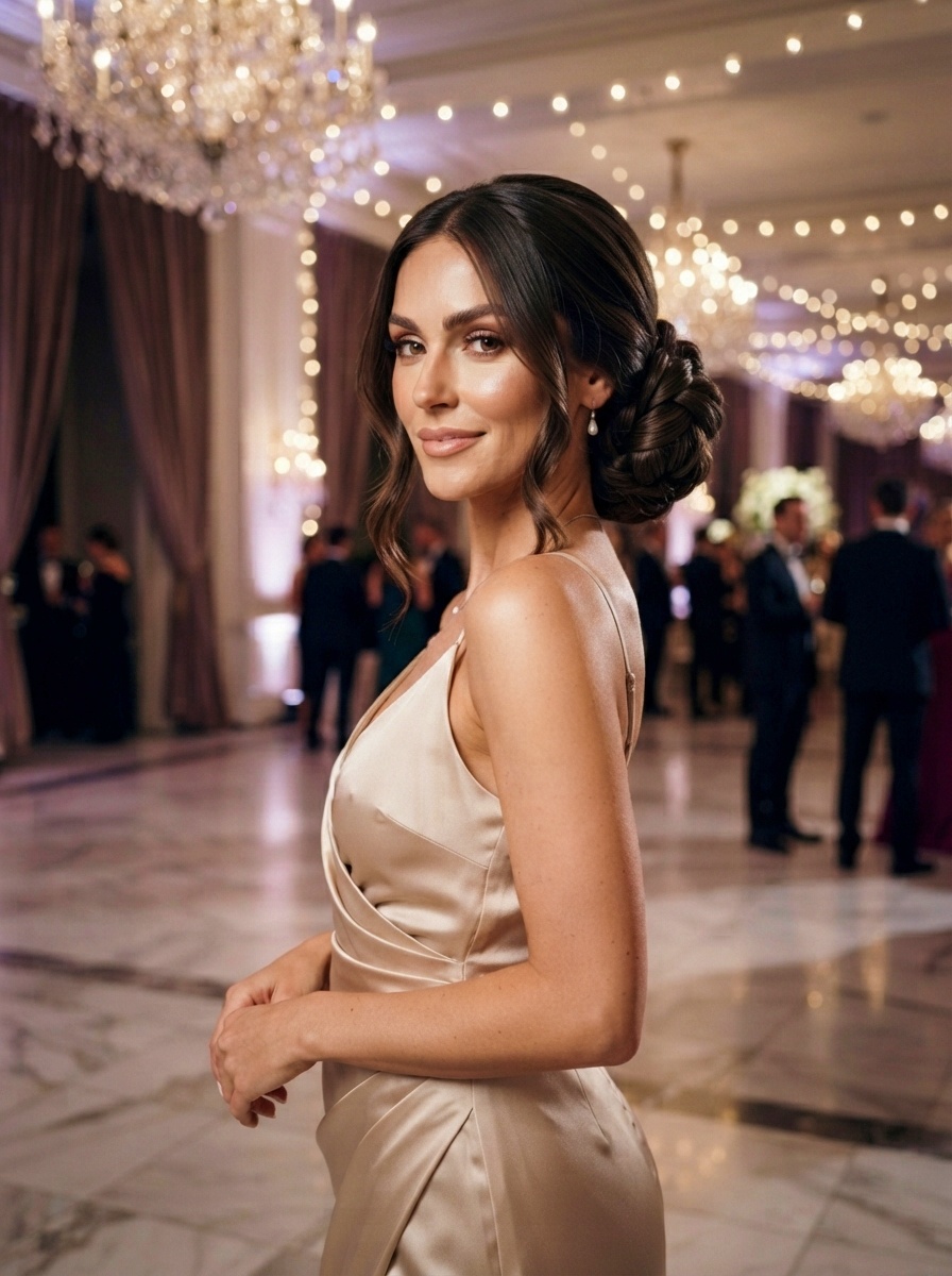 Elegant Low Bun for Waist Length Hair for Evening Parties