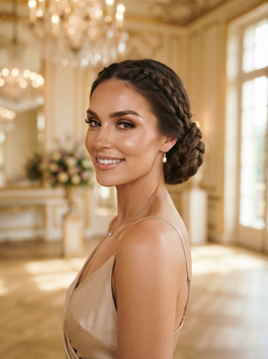 Elegant Low Bun for Waist Length Hair with Braided Details