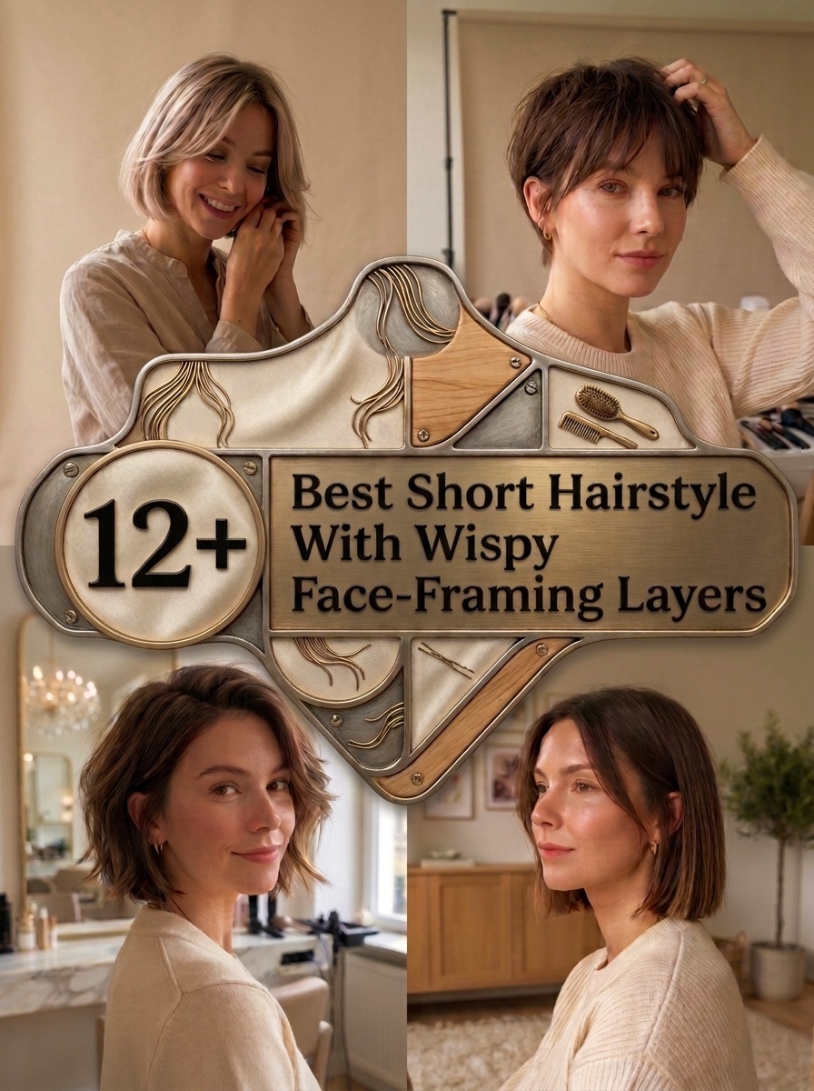Best Short Hairstyle with Wispy Face-Framing Layers