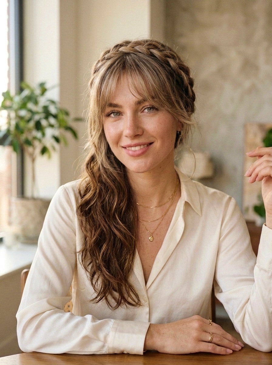 Feather Fringe Crown Braid