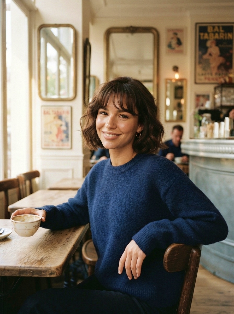 French Bob Short Hairstyle with Soft Curls