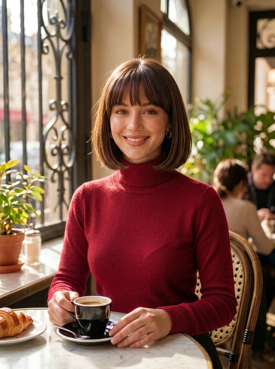 French Short Layered Hairstyle for Women