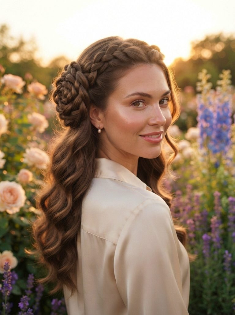 Half-Up Waterfall Braid Hairstyle Tutorial