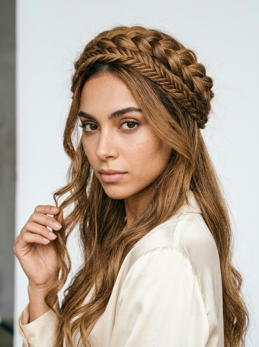 Bold Braided Crown Hairstyle