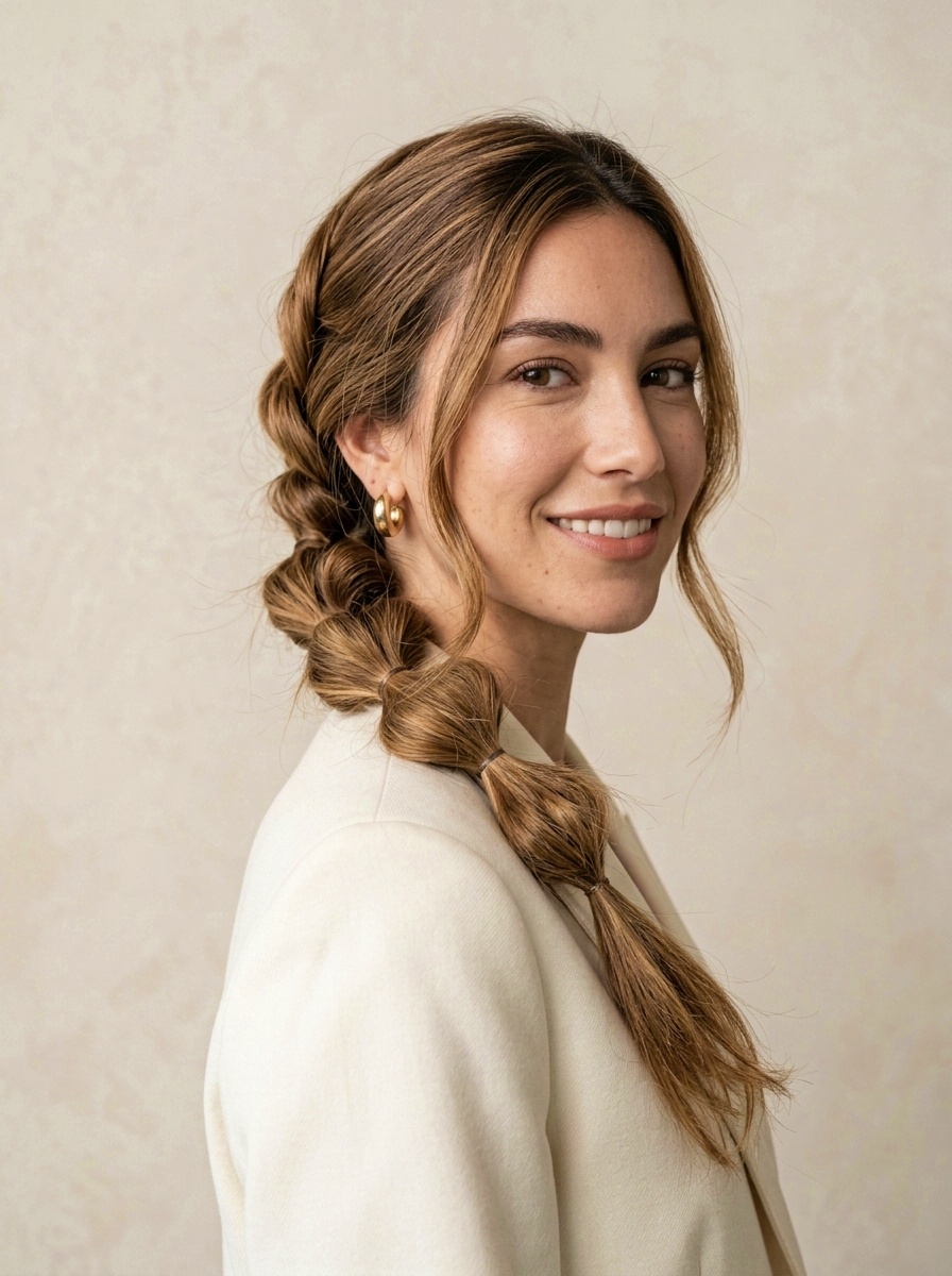 Contemporary Bubble Braid Hairstyle