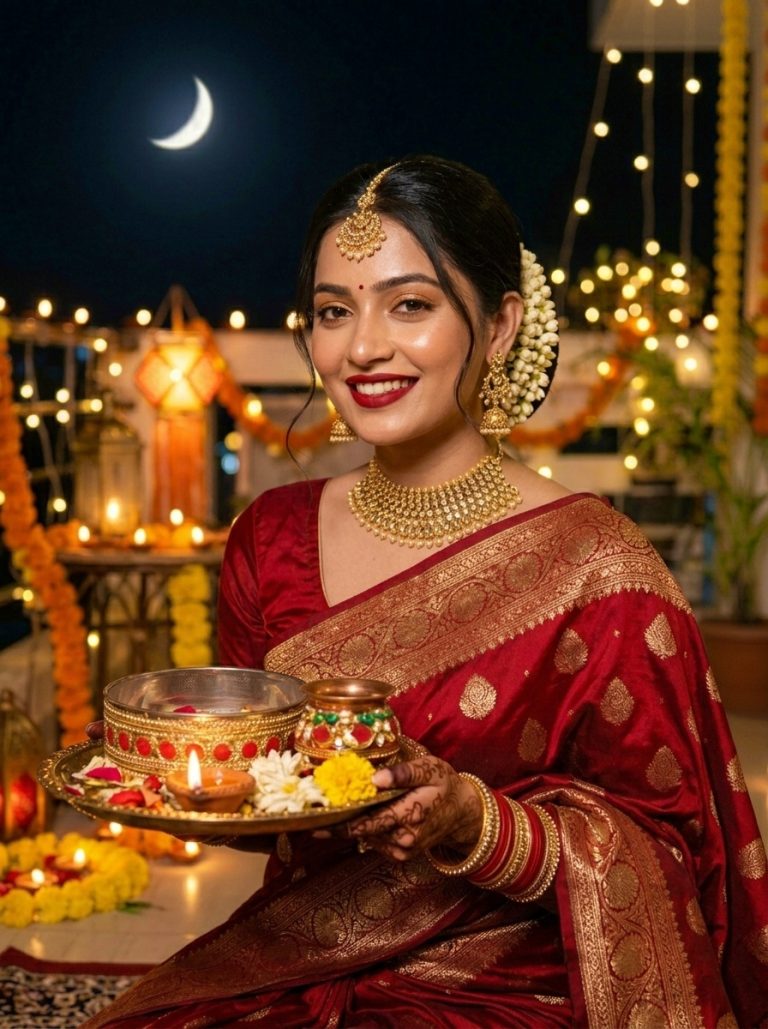 Inspiring Karva Chauth Elegant Bridal Inspired Bun
