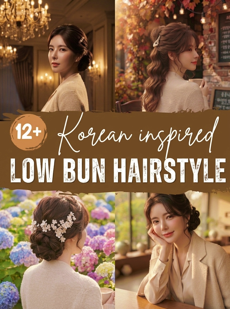 Korean inspired low bun hairstyle