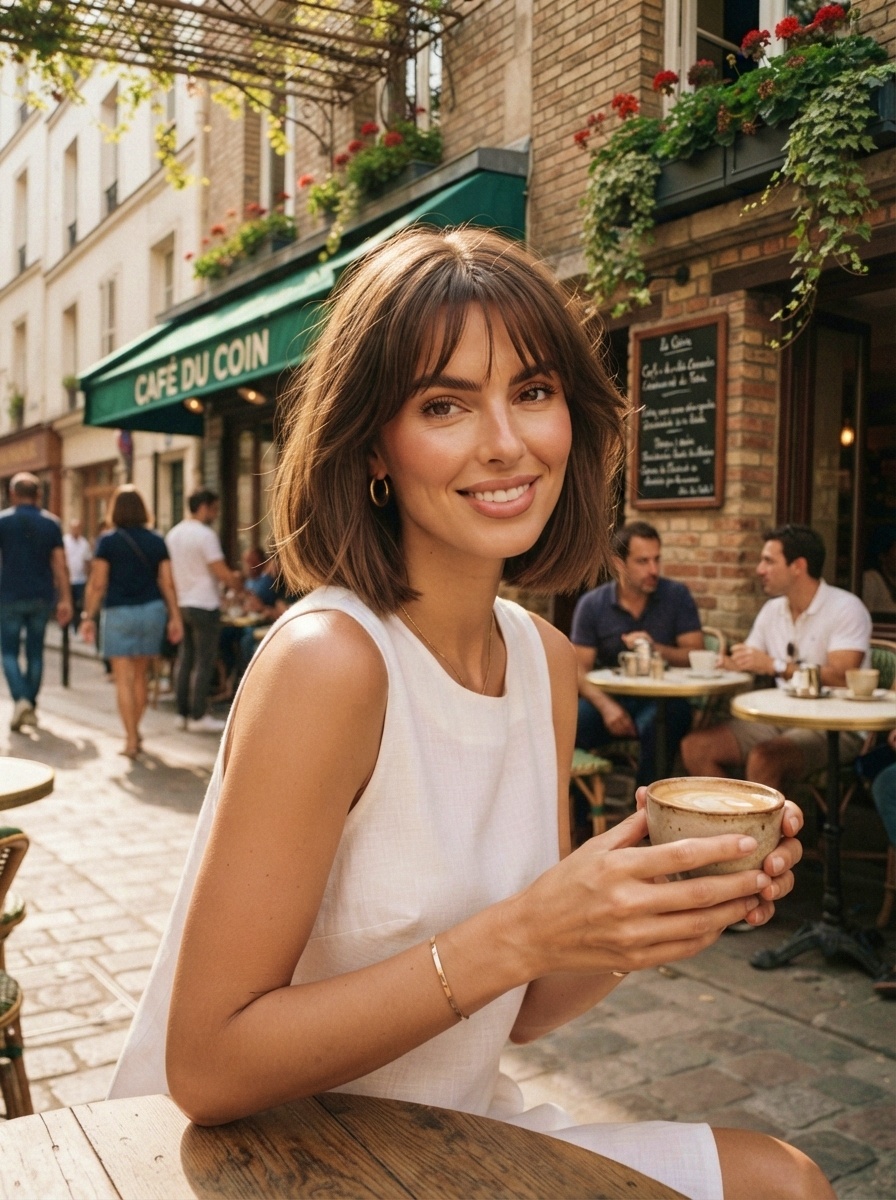 Layered French Bob Short Hairstyle for Summer